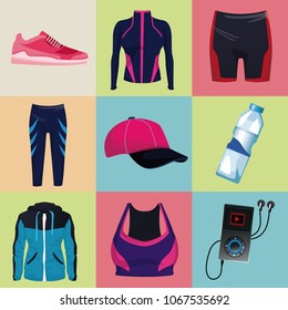 Set of sport wear collection