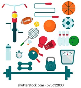 Set of sporting goods. 