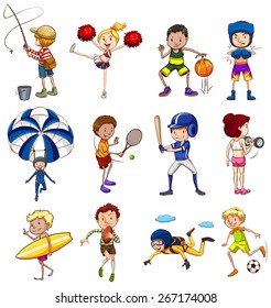 Set of sports and activites