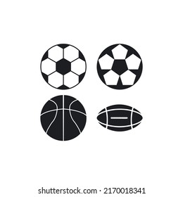 Set Sports Ball Vector Silhouette Stock Vector (Royalty Free ...