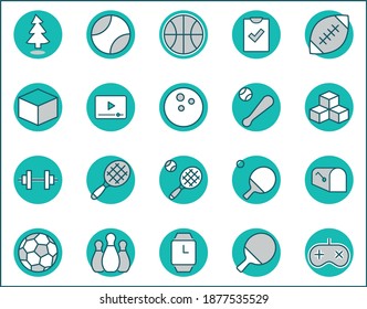 Set of Sports balls, hobbies, entertainment vector line icons. It contains symbols of football, basketball, bowling, tennis and much more. Editable Stroke. 32x32 pixels.