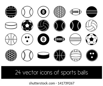 set of sports balls icon