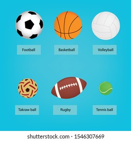 Set to sports balls. vector illustration