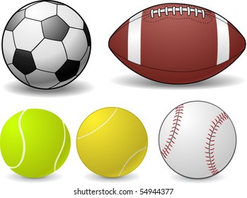 Set of Sports Balls - vector illustration