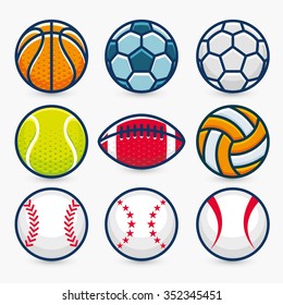 Set of Sports Balls.Vector Illustration.