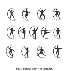 Set Sports Dancing Symbols Vector Stock Vector (Royalty Free) 454088809 ...