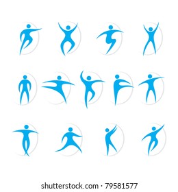 Set of sports and dancing symbols vector