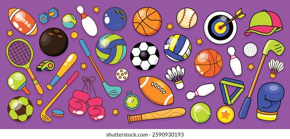 Set of sports element vector collection