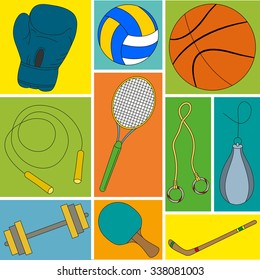 set of sports equipment