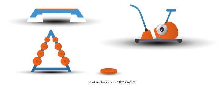 Set of sports equipment vector