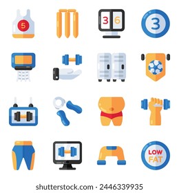 Set of Sports Flat Icons 

