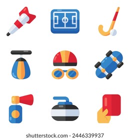 Set of Sports Flat Icons 

