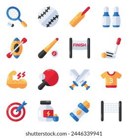 Set of Sports Flat Icons 

