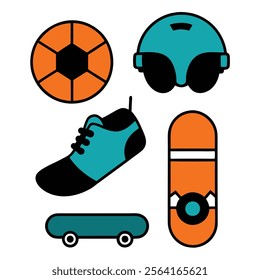 set of sports gear icon