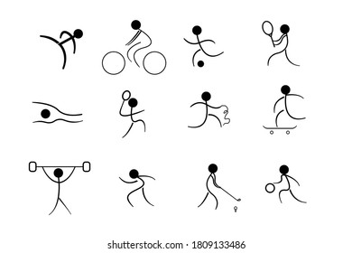 Set of sports icons. Simple and clean line icons.
