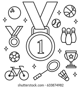 Set of sports icons. Vector illustration