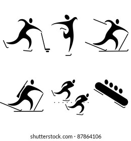 set of sports icons. winter sports, the Olympic disciplines.