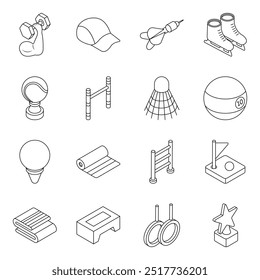 Set of Sports Instruments Flat Icons 

