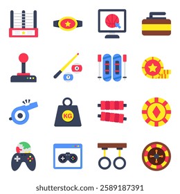 Set of Sports Instruments Flat Icons

