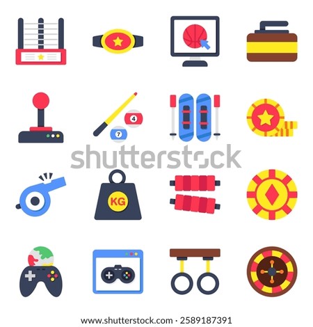 Set of Sports Instruments Flat Icons

