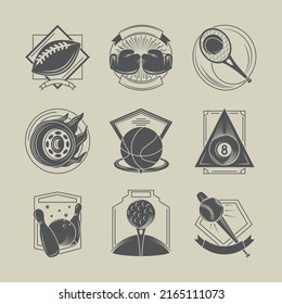 set of sports labels design