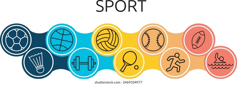 a set of sports line icons