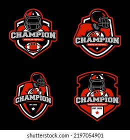 Set of sports logos, games in American football. Football logos collection. American football league labels, emblems and design elements