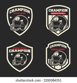 Set of sports logos, games in American football. Football logos collection. American football league labels, emblems and design elements