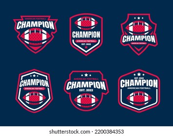 Set of sports logos, games in American football. Football logos collection. American football league labels, emblems and design elements