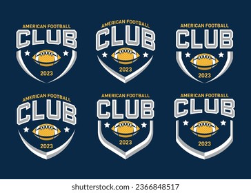 Set of sports logos, games in American football. Football logos collection. American football league labels, emblems and design elements