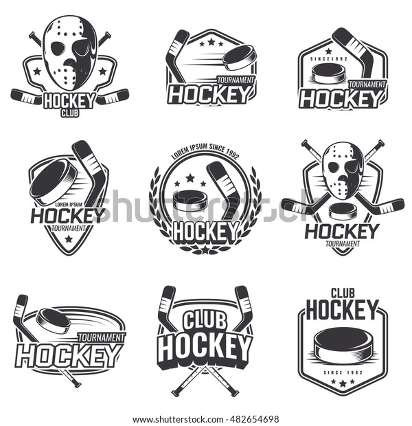 Set Sports Logos Hockey Stock Vector (Royalty Free) 482654698 ...