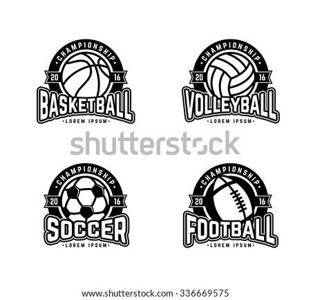 Set Sports Logos Soccer American Football Stock Vector (Royalty Free ...