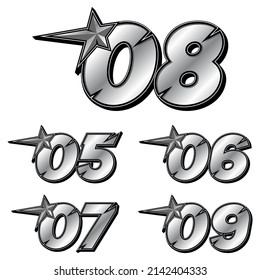 Set of sports number 05-09. Flat design, Editable. Vector Illustration EPS 10