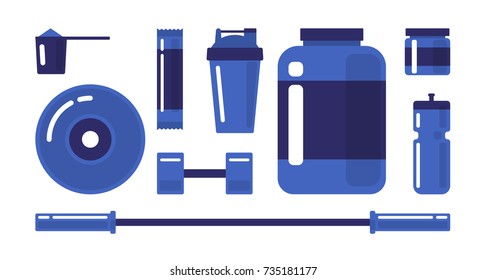 Set of sports nutrition, bodybuilding