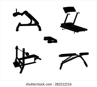 Set of Sports Trainer. Simulator. Isolated Vector Illustration. EPS10