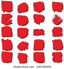 The set of spots of red paint
