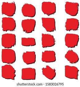 The set of spots of red paint