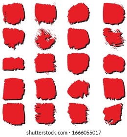 The set of spots of red paint