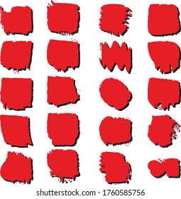 Der Satz von Flecken roter Farbe