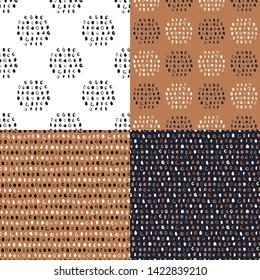 Set. Spots in seamless patterns. Vector illustration.