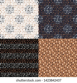 Set. Spots in seamless patterns. Vector illustration.