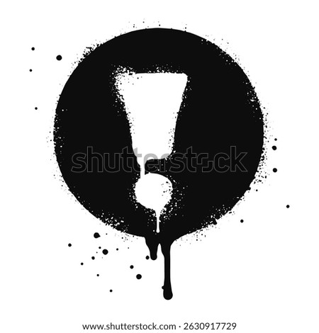 Set of Spray painted graffiti exclamation mark in black over white. isolated on white background. vector illustration
