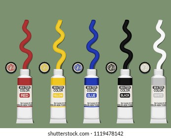 set of spreaded water color on transparent background