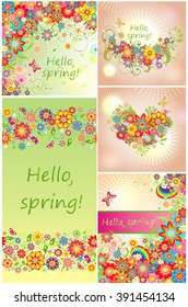 Set of spring backgrounds