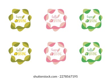 set of spring decorative collection vector design