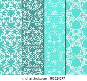 set of spring decorative floral seamless pattern. vector illustration. for invitation, greeting card, wallpaper, interior design