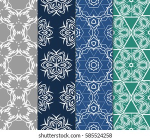 set of spring decorative floral seamless pattern. vector illustration. for invitation, greeting card, wallpaper, interior design