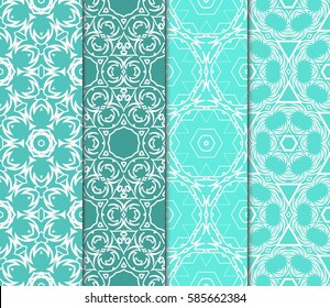 set of spring decorative floral seamless pattern. vector illustration. for invitation, greeting card, wallpaper, interior design
