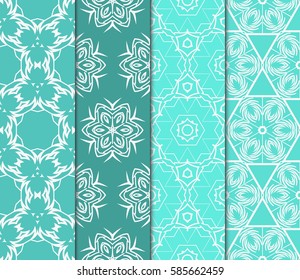 set of spring decorative floral seamless pattern. vector illustration. for invitation, greeting card, wallpaper, interior design
