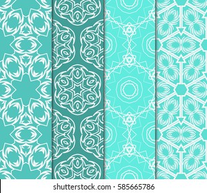 set of spring decorative floral seamless pattern. vector illustration. for invitation, greeting card, wallpaper, interior design
